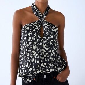 Zara Flowing Floral Halter Top